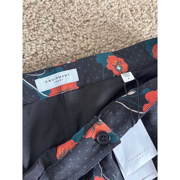 Equipment Femme Delafine Skirt True Black Multi Floral Print, Size 4, NWT - Picture 4 of 7
